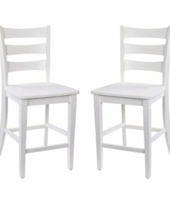 Flash Furniture - Liesel Rustic Wood Counter Height Stool (Set of 2) - White Wash