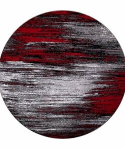 Flash Furniture - Rylan Collection Abstract Style Accent Area Rug Scraped Pattern 7' x 7' Round - Lava