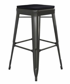 Flash Furniture - Kai Indoor/Outdoor Backless Bar Stool with Poly Seat - Black/Black