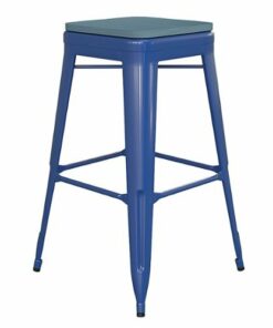 Flash Furniture - Kai Indoor/Outdoor Backless Bar Stool with Poly Seat - Blue/Teal-Blue