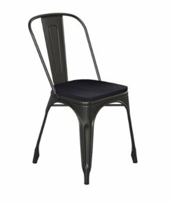 Flash Furniture - All-Weather Commercial Stack Chair & Poly Resin Seat - Black/Black