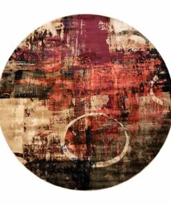 Flash Furniture - Caldor Collection Modern Round Abstract Design Area Rug 8' x 8' - Green Multi
