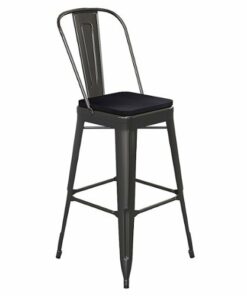 Flash Furniture - Kai All-Weather Commercial Bar Stool with Removable Back/Poly Seat - Black/Black