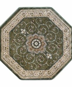 Flash Furniture - Portman Collection Medallion Motif Traditional Persian Style Round Area Rug 7' x 7' - Green