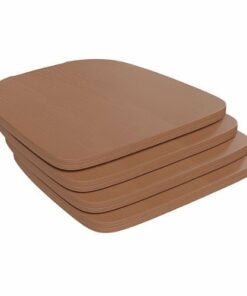 Flash Furniture - All-Weather Polyresin Seat for Colorful Metal Stools and Chairs (Set of 4) - Teak