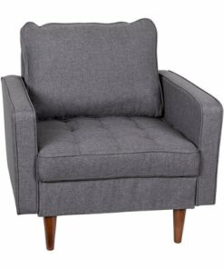 Flash Furniture - Compact Upholstered Tufted Chair with Wooden Legs - Dark Gray