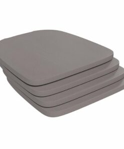 Flash Furniture - All-Weather Polyresin Seat for Colorful Metal Stools and Chairs (Set of 4) - Gray 1