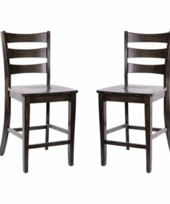 Flash Furniture - Liesel Rustic Wood Counter Height Stool (Set of 2) - Gray Wash Walnut