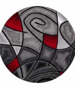 Flash Furniture - Jubilee Collection Abstract Style Round Accent Area Rug 7' x 7' - Lava