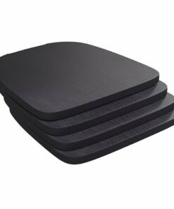 Flash Furniture - All-Weather Polyresin Seat for Colorful Metal Stools and Chairs (Set of 4) - Black 0