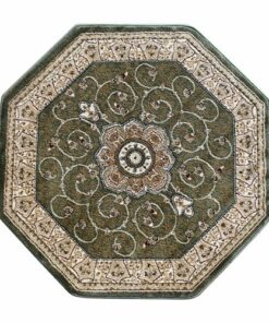 Flash Furniture - Portman Collection Medallion Motif Traditional Persian Style Round Area Rug 4' x 4' - Green