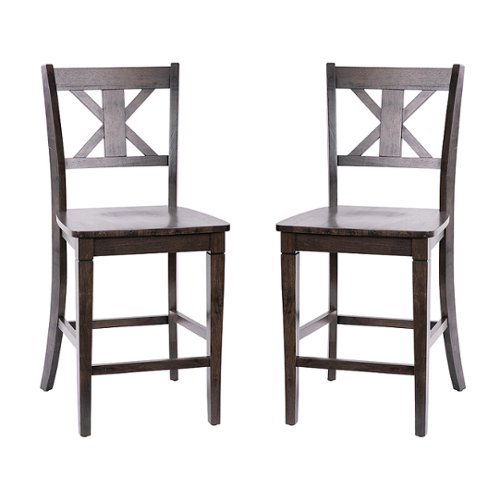 Flash Furniture - Gwendolyn Rustic Wood Counter Height Stool (Set of 2) - Gray Wash Walnut
