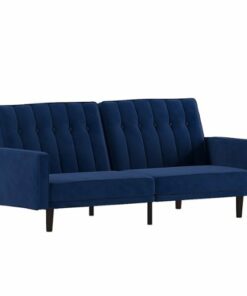 Flash Furniture - Convertible Split Back Futon Sofa Sleeper with Wooden Legs - Navy 1