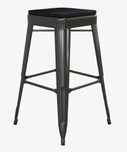 Flash Furniture - Cierra Industrial Resin Backless Bar Stool (Set of 4) - Black/Black