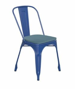 Flash Furniture - All-Weather Commercial Stack Chair & Poly Resin Seat - Blue/Teal-Blue