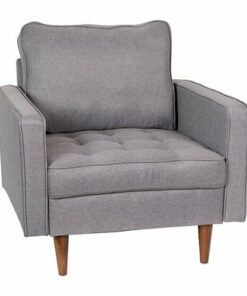 Flash Furniture - Compact Upholstered Tufted Chair with Wooden Legs - Slate Gray