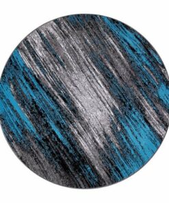 Flash Furniture - Rylan Collection Abstract Style Accent Area Rug Scraped Pattern 7' x 7' Round - Blue