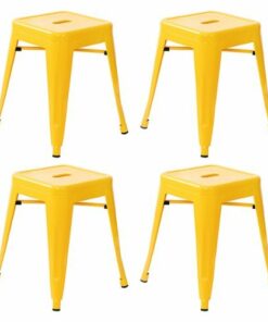 Flash Furniture - Kai Industrial Metal Dining Stool (Set of 4) - Yellow