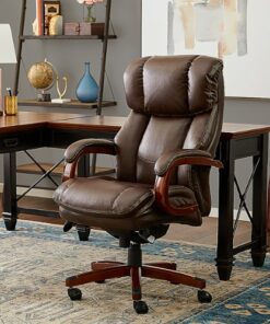 La-Z-Boy - Big & Tall Bonded Leather Executive Chair - Biscuit Brown