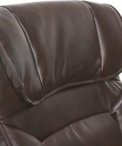 Serta - Hannah Upholstered Executive Office Chair with Headrest Pillow - Smooth Bonded Leather - Biscuit