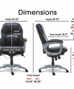 Serta - Back in Motion Health & Wellness Executive Chair - Black
