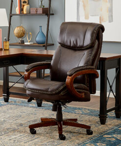 La-Z-Boy - Big & Tall Air Bonded Leather Executive Chair - Vino Brown