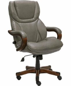 Serta - Big and Tall Bonded Leather Executive Chair - Gray