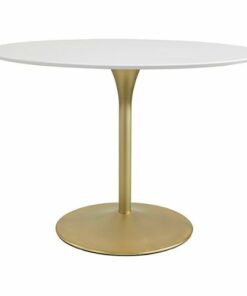 OSP Home Furnishings - Flower Dining Table - White/Brass
