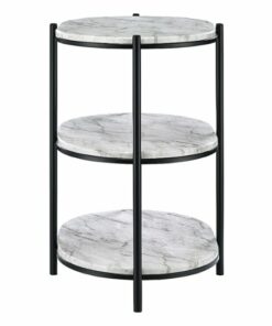 OSP Home Furnishings - Renton 3-Tier Oval Table - White/Black