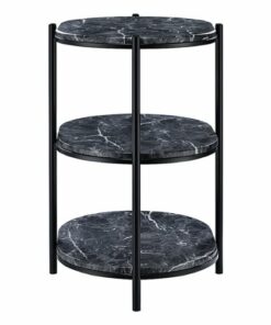 OSP Home Furnishings - Renton 3-Tier Oval Table - Black/Black