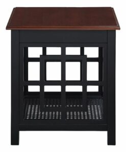 OSP Home Furnishings - Oxford Side Table - Black Frame / Cherry Top