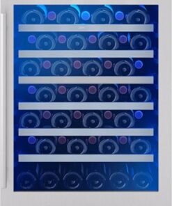 Zephyr - Presrv 53-Bottle Built in/Freestanding Wine Cooler with Single Temperature Zone and 39 dBA - Stainless Steel/Glass