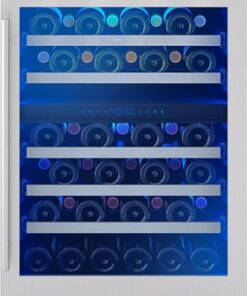 Zephyr - Presrv 45-Bottle Built in/Freestanding Wine Cooler with Dual Temperature Zone and Reversible Door - Stainless Steel/Glass