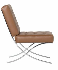 Studio Designs Home Attrium Modern Blended Leather Accent Chair - Caramel Light Brown