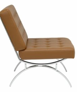 Studio Designs Home Newel Modern Blended Leather Arm Chair - Caramel Brown