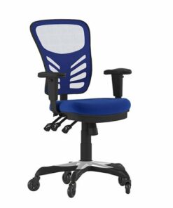 Flash Furniture - Mid-Back Ergonomic Multifunction Mesh Chair with Polyurethane Wheels - Blue