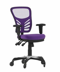 Flash Furniture - Mid-Back Ergonomic Multifunction Mesh Chair with Polyurethane Wheels - Purple