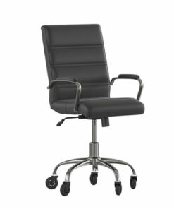 Flash Furniture - Executive Chair on Skate Wheels - Black LeatherSoft/Chrome Frame