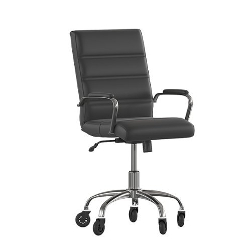 Flash Furniture - Executive Chair on Skate Wheels - Black LeatherSoft/Chrome Frame