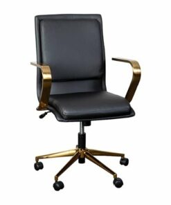 Flash Furniture - Designer Executive Swivel Office Chair with Arms - Black/Gold