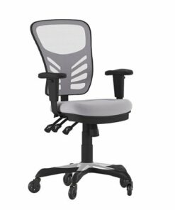 Flash Furniture - Mid-Back Ergonomic Multifunction Mesh Chair with Polyurethane Wheels - Gray