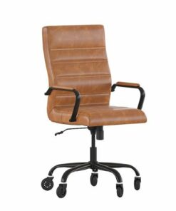 Flash Furniture - Executive Chair on Skate Wheels - Brown LeatherSoft/Black Frame