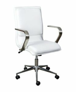 Flash Furniture - Designer Executive Swivel Office Chair with Arms - White/Chrome