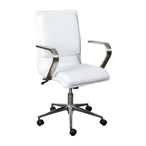 Flash Furniture - Designer Executive Swivel Office Chair with Arms - White/Chrome