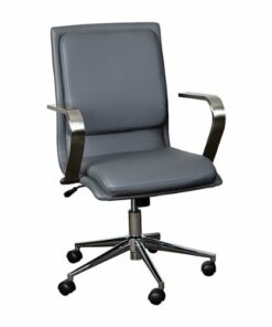 Flash Furniture - Designer Executive Swivel Office Chair with Arms - Gray/Chrome