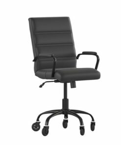 Flash Furniture - Executive Chair on Skate Wheels - Black LeatherSoft/Black Frame 1