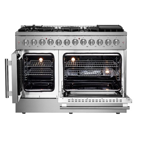 Forno Appliances - Galiano 6.58 Cu. Ft. Freestanding Double Oven Dual Fuel Range with French Doors