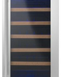 Whirlpool - 34-Bottle Built-In Wine Cooler - Black on Stainless Steel