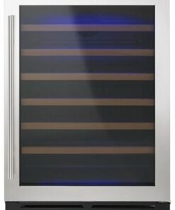 Whirlpool - 54-Bottle Built-In Wine Cooler - Black on stainless steel