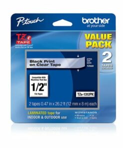 Brother - P-touch TZE-1312PK Laminated Label Tape (2-Pack) - Black on Clear
